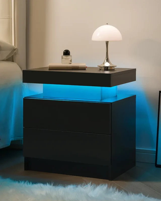 Bedside Table Cabinet with 2 Drawers 6
