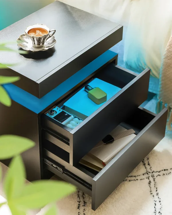 Bedside Table Cabinet with 2 Drawers 8