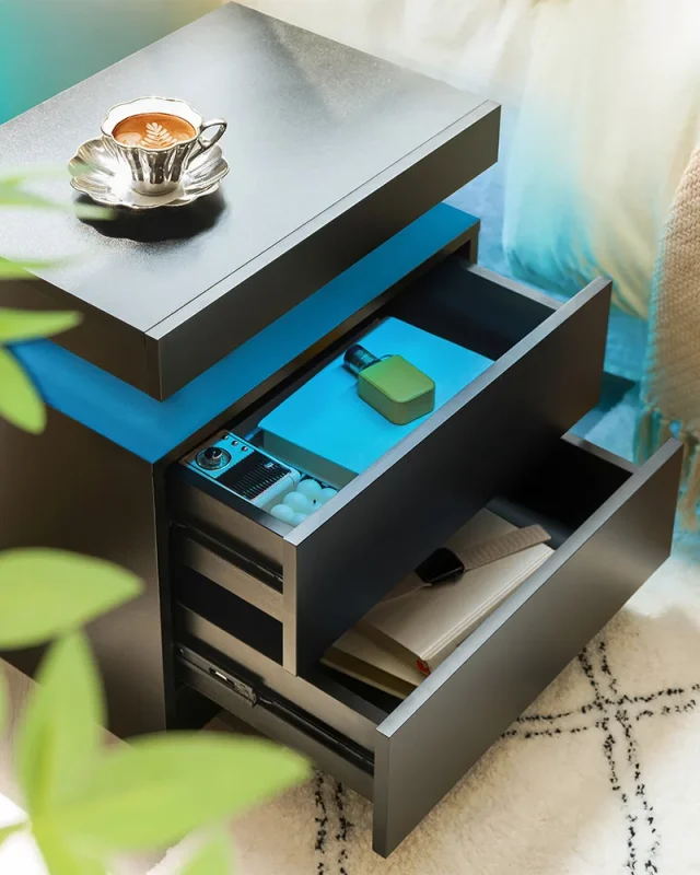 Bedside Table Cabinet with 2 Drawers 8