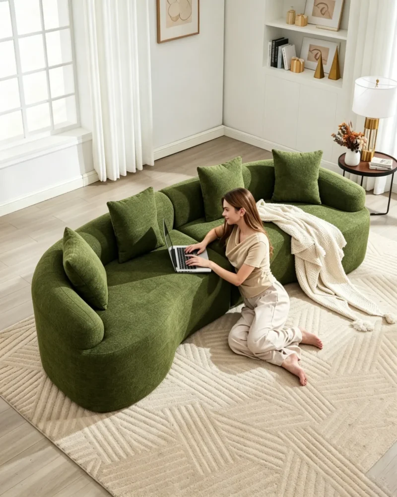 Modern 4 Seater Cloud Boneless Modular Sectional Sofa - Image 11