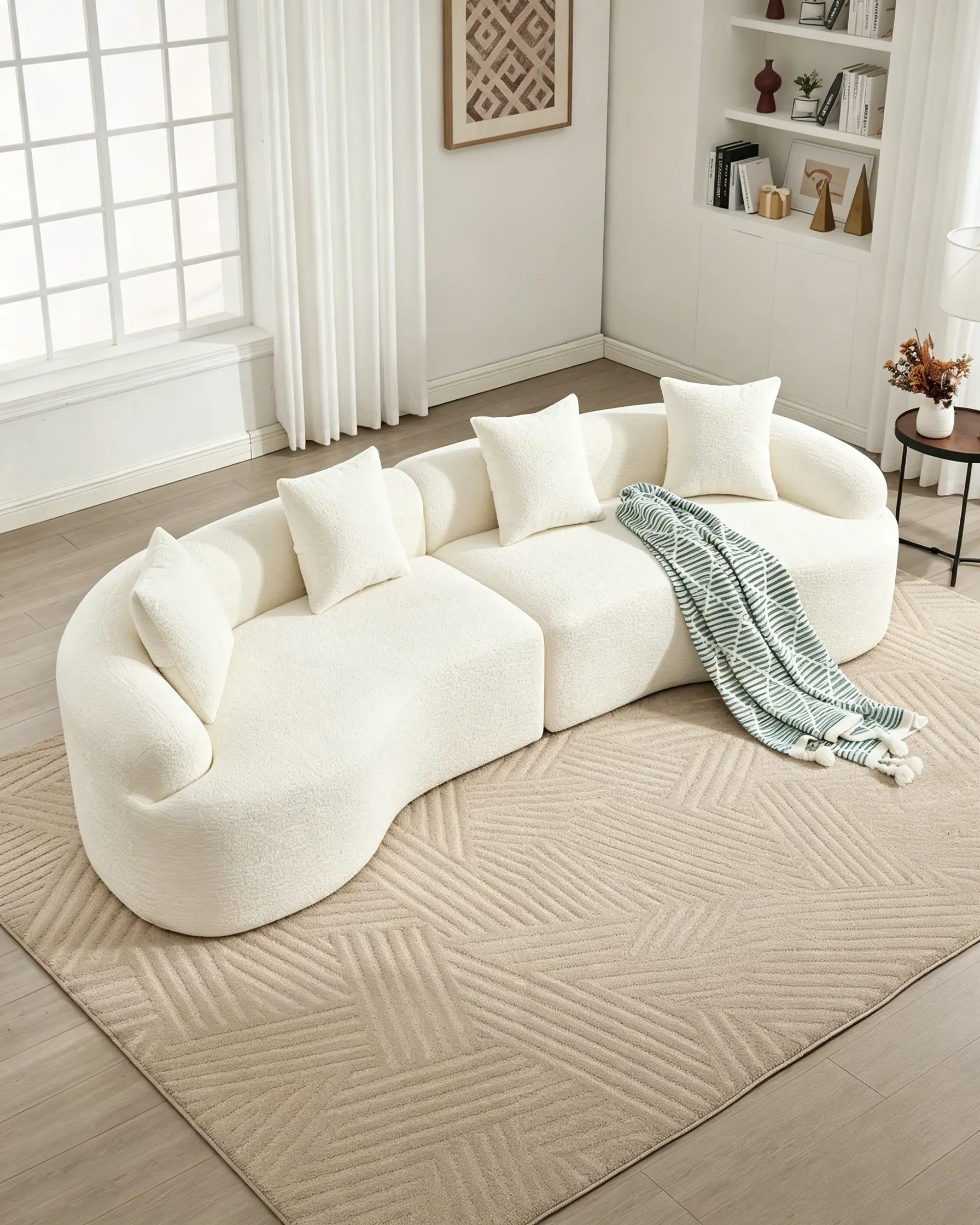 Modern 4 Seater Cloud Boneless Modular Sectional Sofa