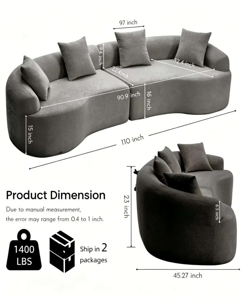 Modern 4 Seater Cloud Boneless Modular Sectional Sofa - Image 6