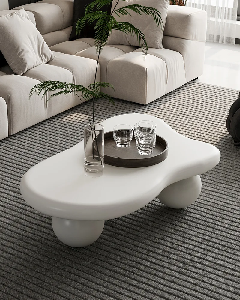 40 Inch Cloud Shaped Coffee Table with Ball Legs - Image 6