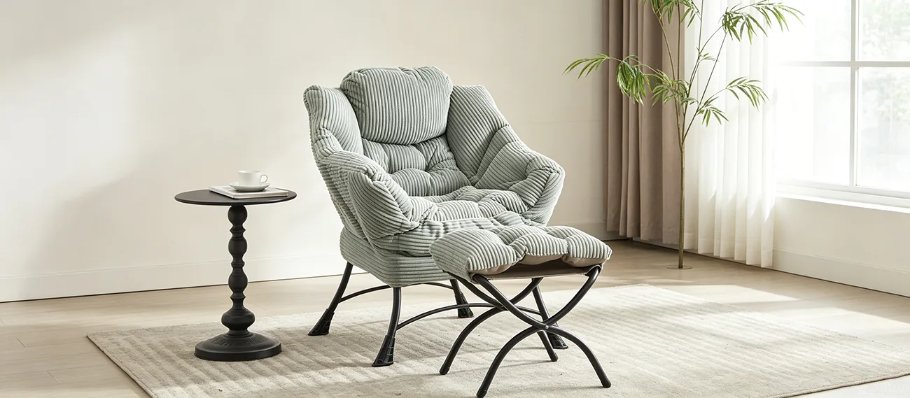 Corner Chair with Ottoman 1