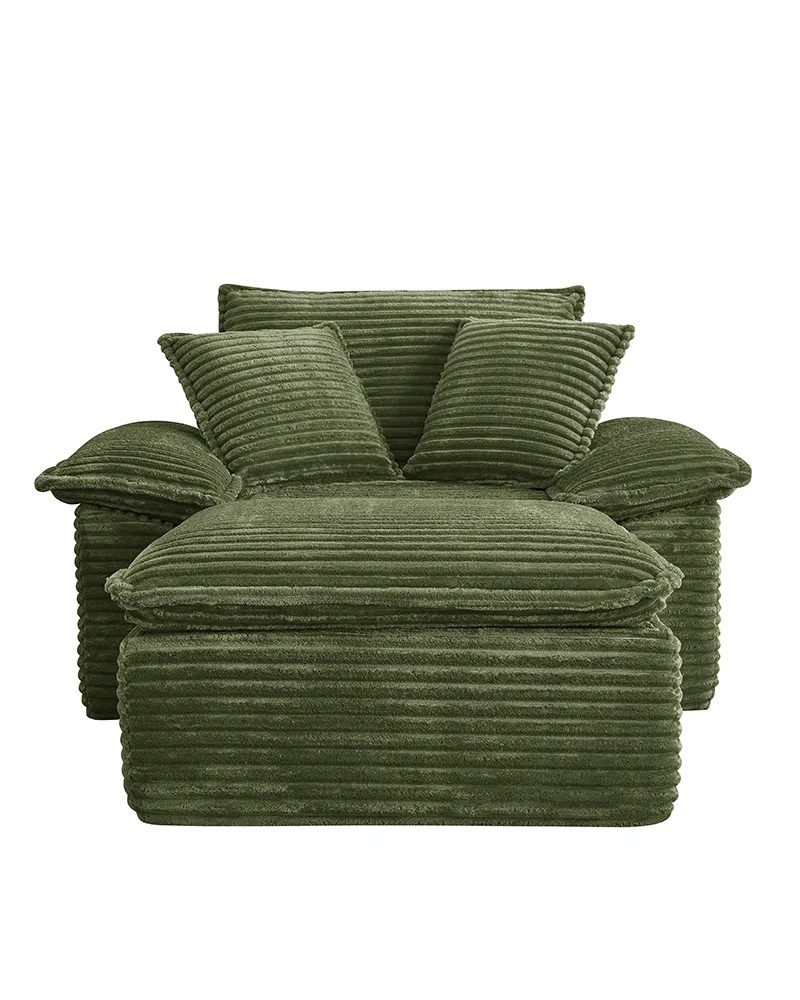 47" Oversized Deep Seat Sofa Chair Ottoman Set - Image 6