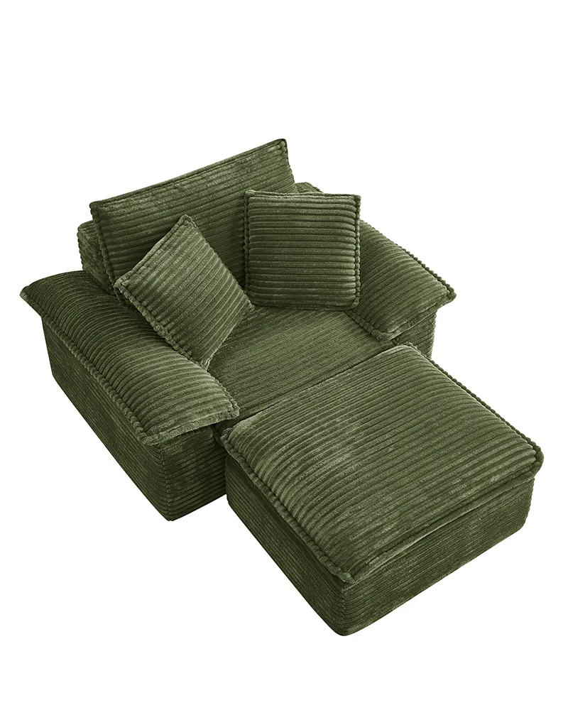47" Oversized Deep Seat Sofa Chair Ottoman Set - Image 7