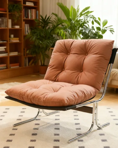 Alternative view of Leather Armchair Accent Chairs with Metal Legs for Home Office