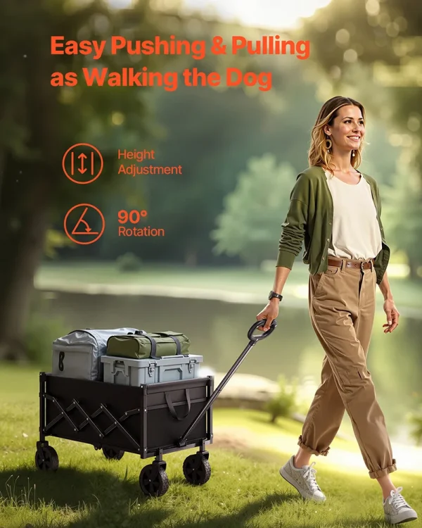 Alternative view of Collapsible Lightweight Folding Wagon with Wheels for Grocery