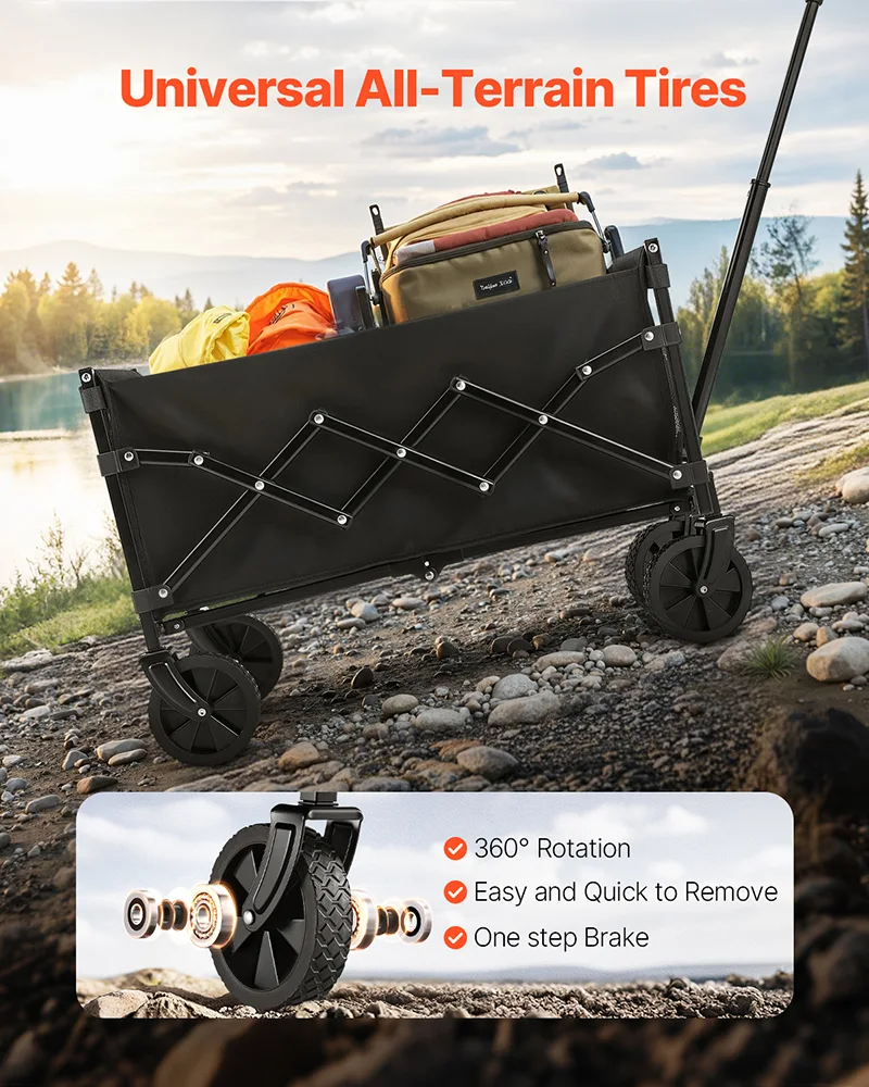 Collapsible Lightweight Folding Wagon with Wheels for Grocery - Image 3