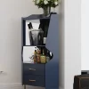 Mirrored Back Wooden Corner Bar Cabinet 6