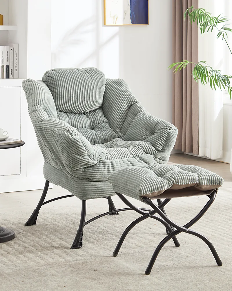 Modern Lazy Corner Chair with Ottoman for Small Space - Image 2