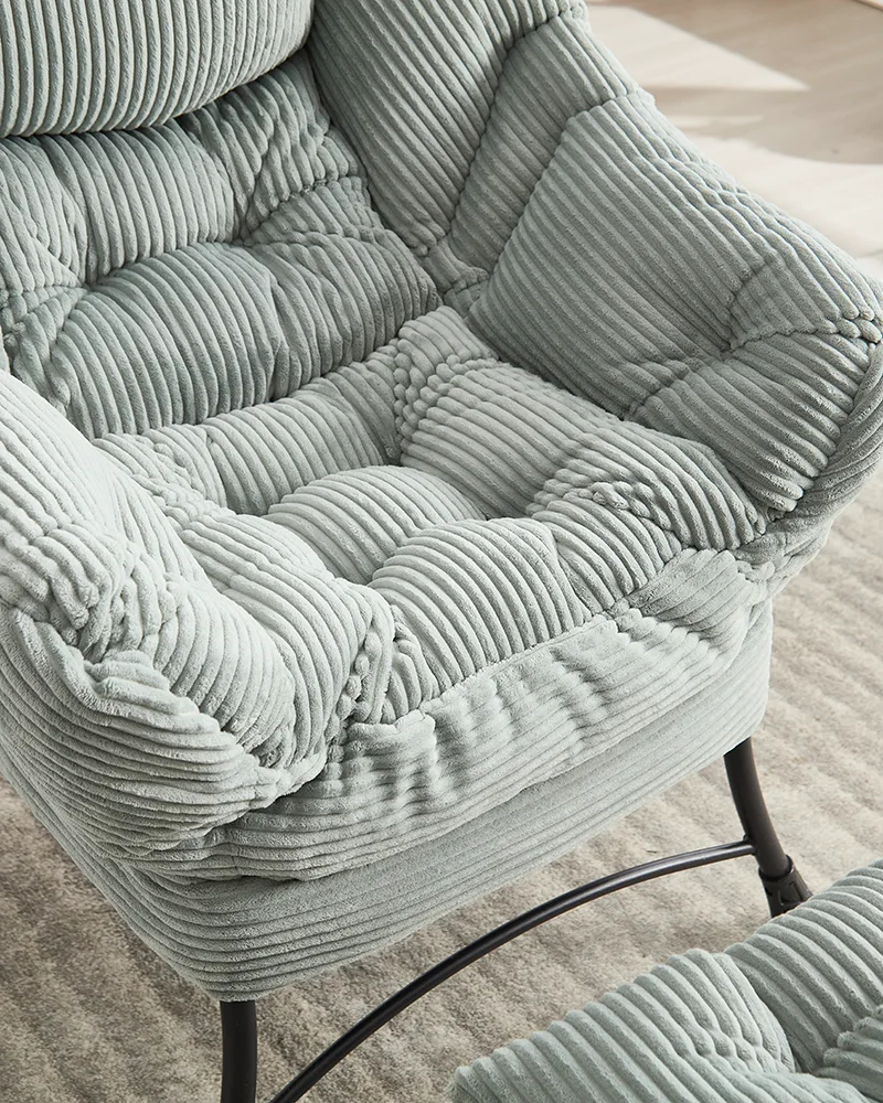 Modern Lazy Corner Chair with Ottoman for Small Space - Image 3