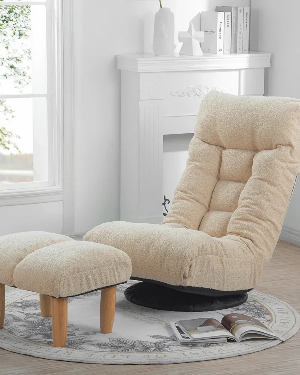Reclining Floor Chair Single Sofa Chair With Ottoman