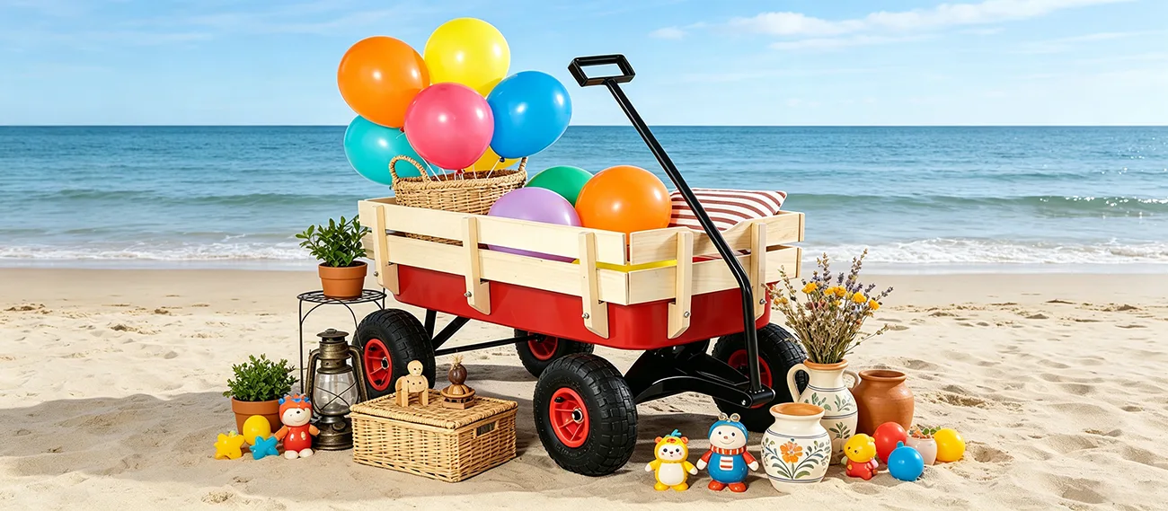 Steel and Wood Toy Wagon 1 1