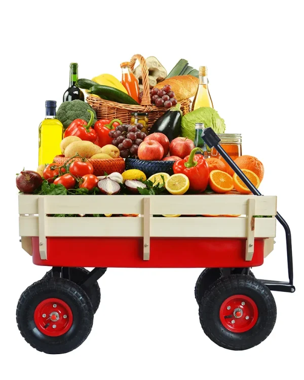 Alternative view of Mini Steel and Wood Toy Wagon for Kids Gardening