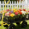 Outdoor Metal Garden Tools Wagon Cart Solid wheels
