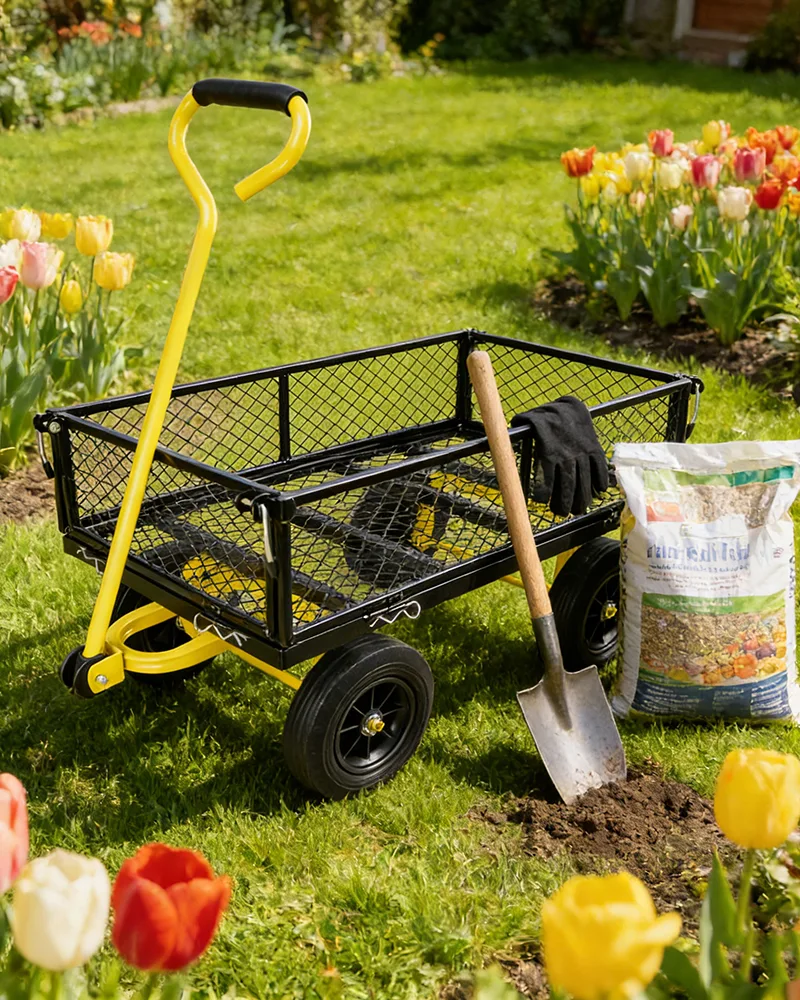 Outdoor Metal Garden Tools Wagon Cart Solid wheels - Image 9