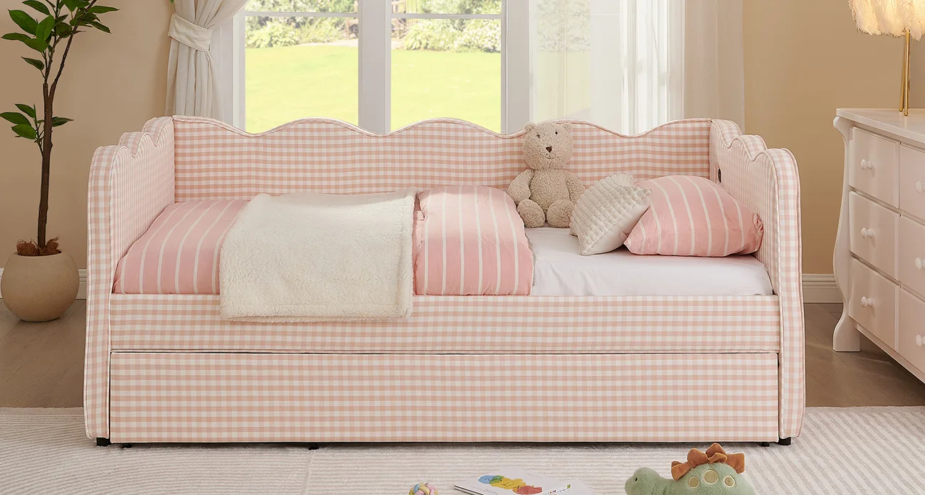 Upholstered Linen Sofa Bed 1