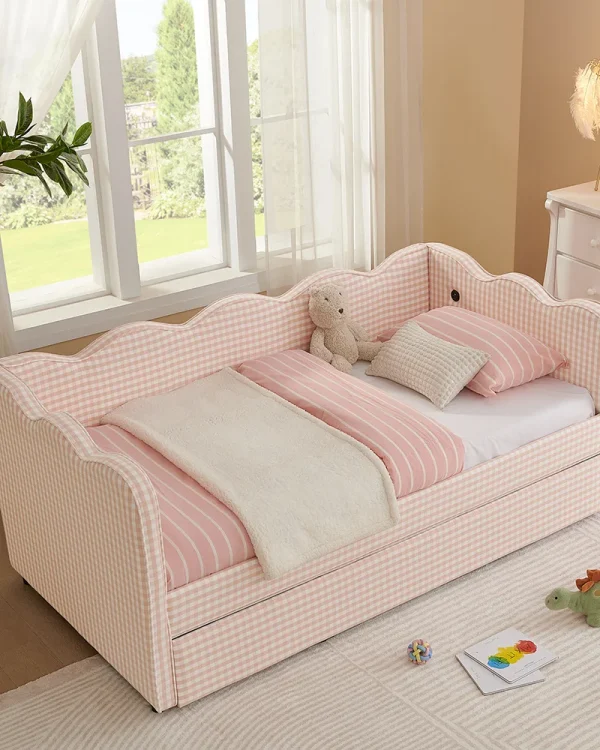 Upholstered Linen Sofa Bed 19