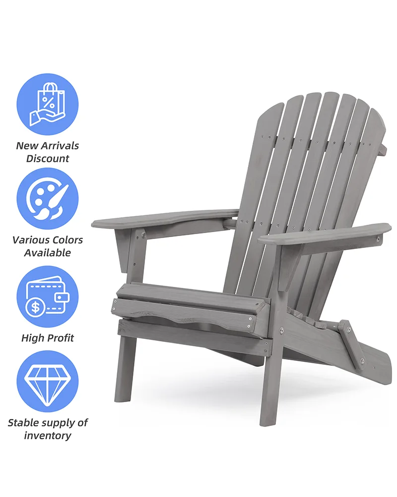 Folding Outdoor Wood Lounge Patio Chair for Garden 2 PCS - Image 12