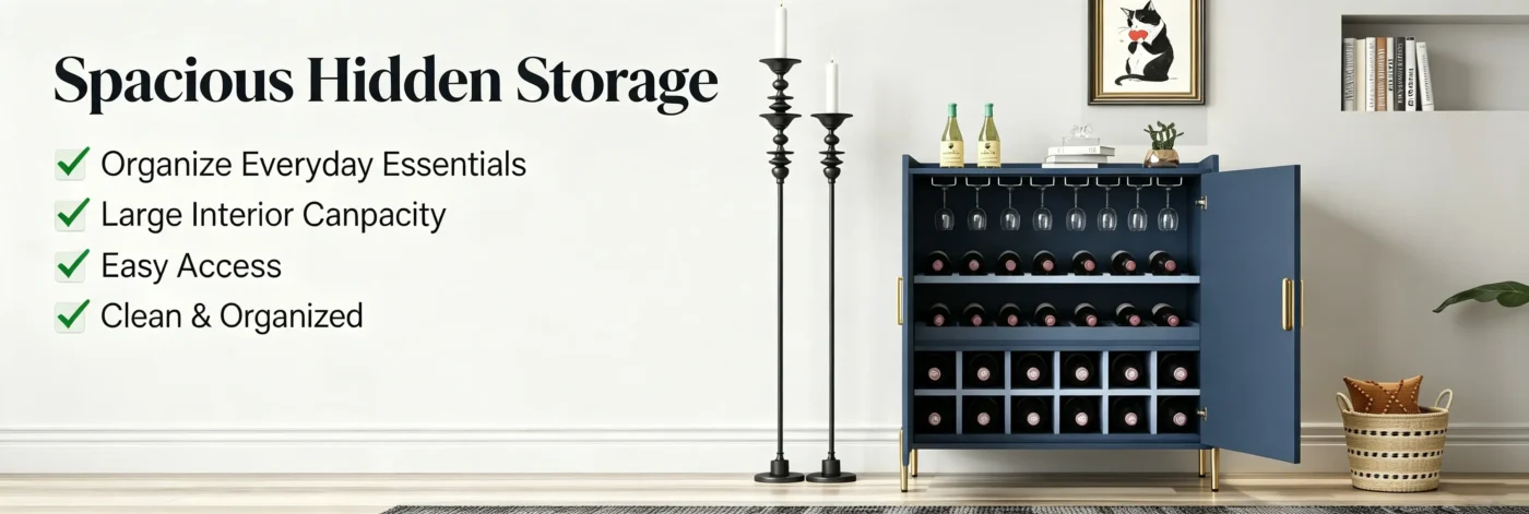2 Doors Dining Storage Cabinet with Soft closing Hinge 1 1400x471 1