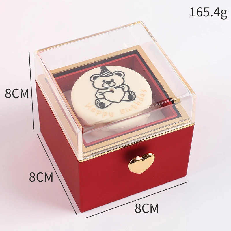 Bear Cake Rotating Ring Box Jewelry Necklace for Proposal - Image 8