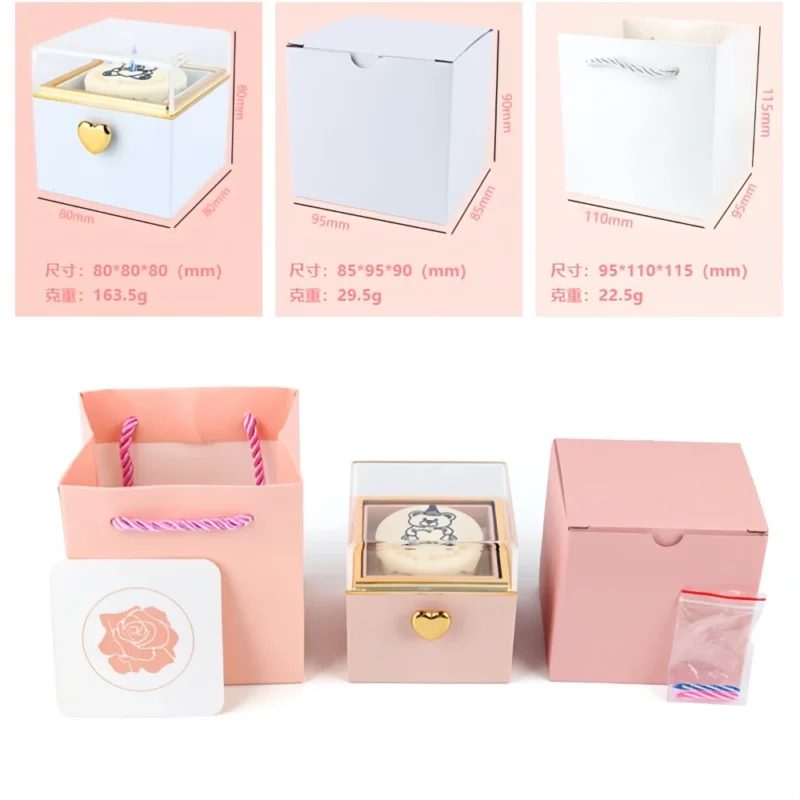 Bear Cake Rotating Ring Box Jewelry Necklace for Proposal - Image 10