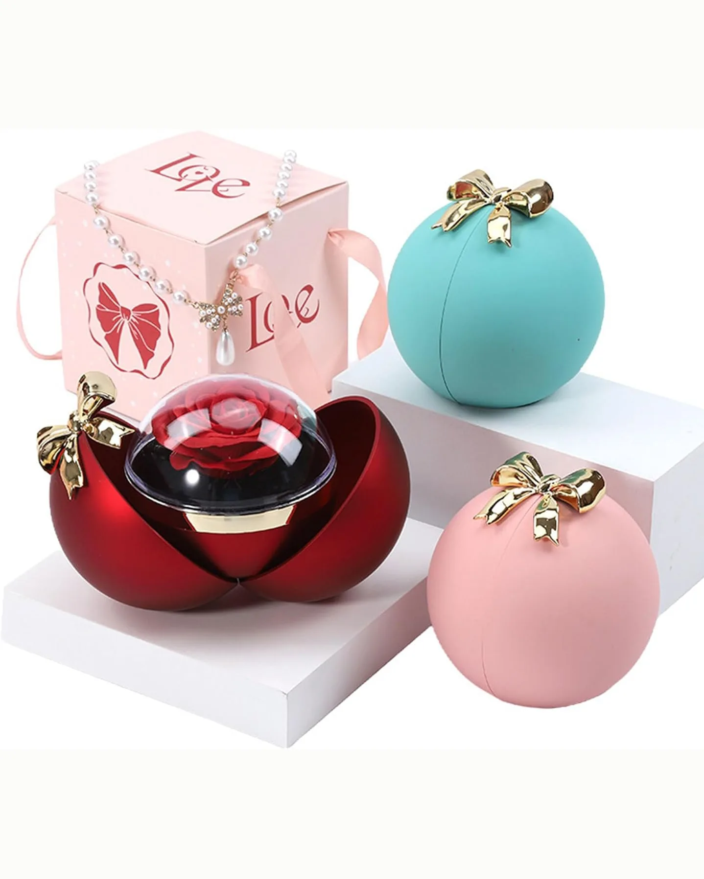 Delicate Rose Rings Box Jewelry Holder Gift for Engagements - Image 8