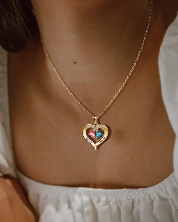Engraved Name Birthstone Necklace 1