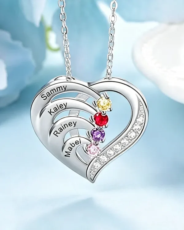 Personalized Family Birthstone Necklace Jewelry Gift