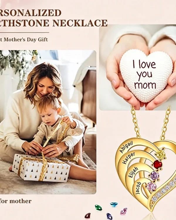 Family Birthstone Necklace Jewelry 13