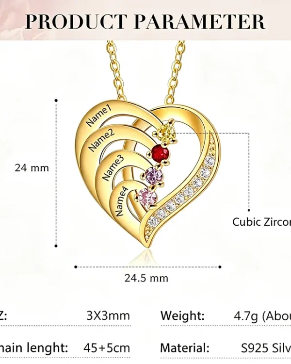 Family Birthstone Necklace Jewelry 14