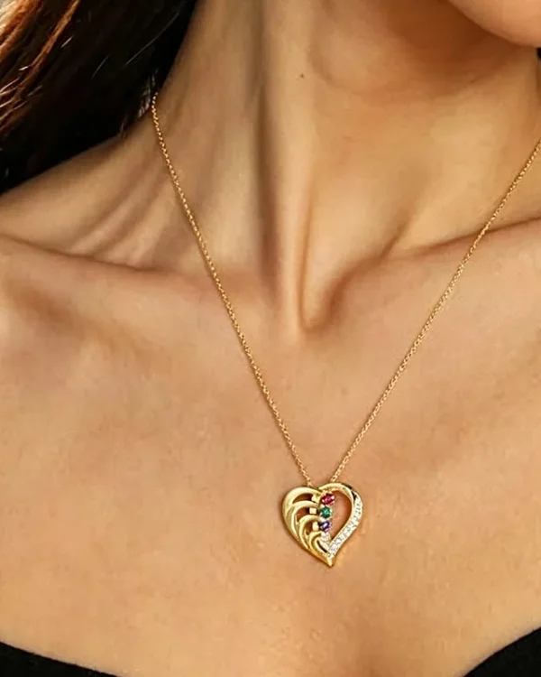 Alternative view of Personalized Family Birthstone Necklace Jewelry Gift