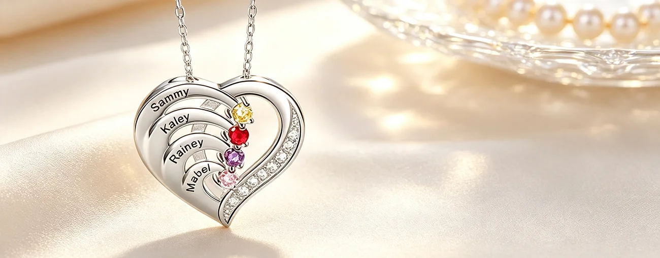 Family Birthstone Necklace Jewelry
