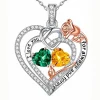 Heart Rose Necklace 925 Sterling Silver 1