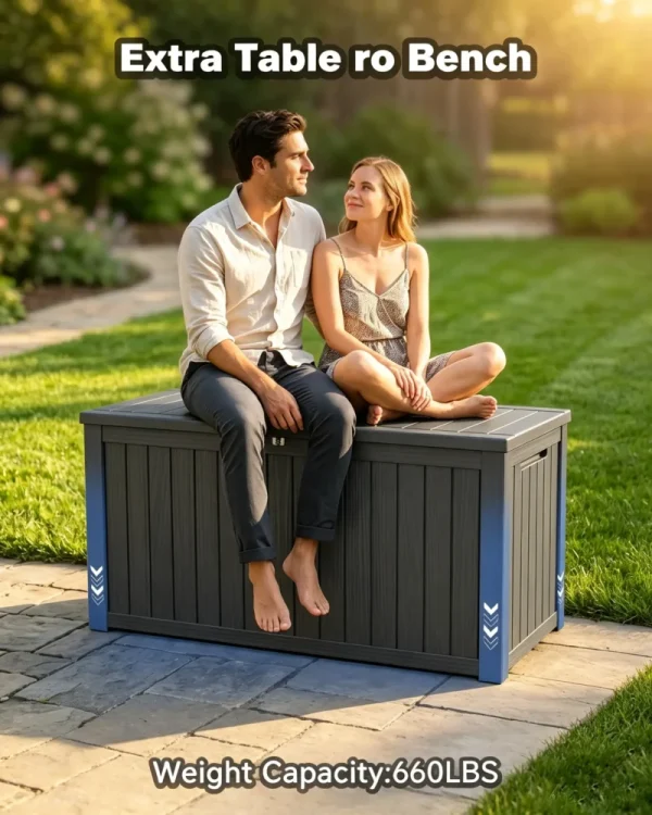 Alternative view of Extra Large Outdoor Resin Storage Box Lockable Lid