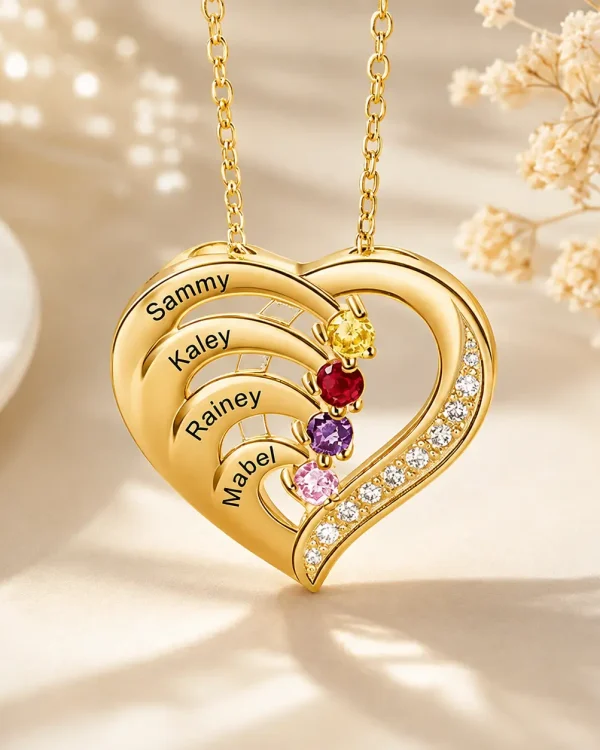 Personalized Family Birthstone Necklace Jewelry