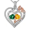 Rose Double Birthstone Heart 3