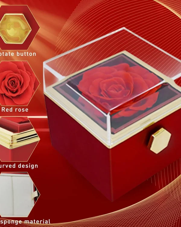 Alternative view of Eternal Rose Ring Box Rotating Jewelry Box Gift for Her