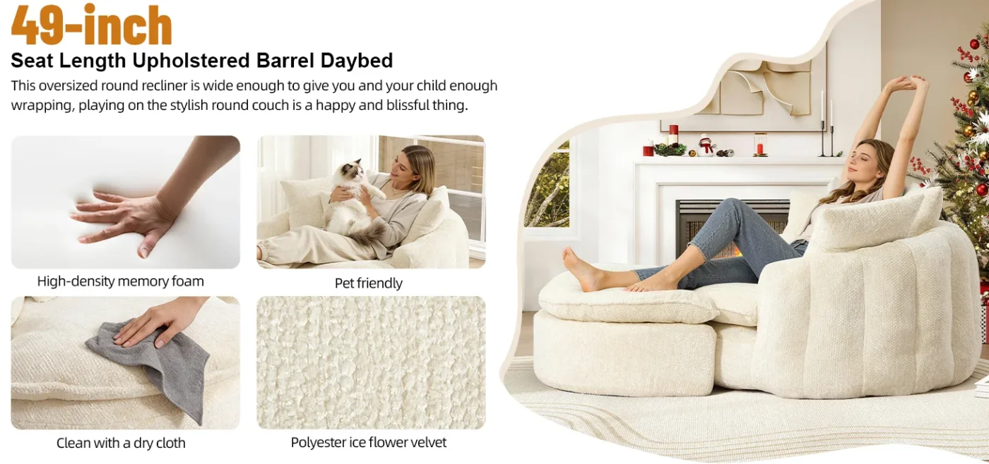 Round Boneless Lounge Couch 13