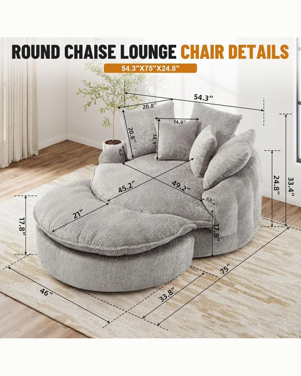 Round Boneless Lounge Couch 6